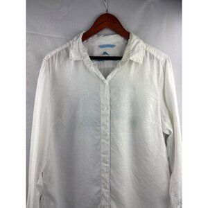 Tommy Bahama White Long Sleeve Button-Up Shirt M